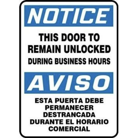 Accuform AUTHORIZED PERSONNEL ONLYSOLO PERSONAL AUTORIZADO, Adhesive Poly, 20 in x 14 in, Adhesive SBMADC802VS